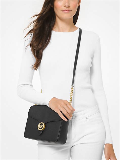 Michael Kors Vanna Medium Pebbled Leather Crossbody Bag In 